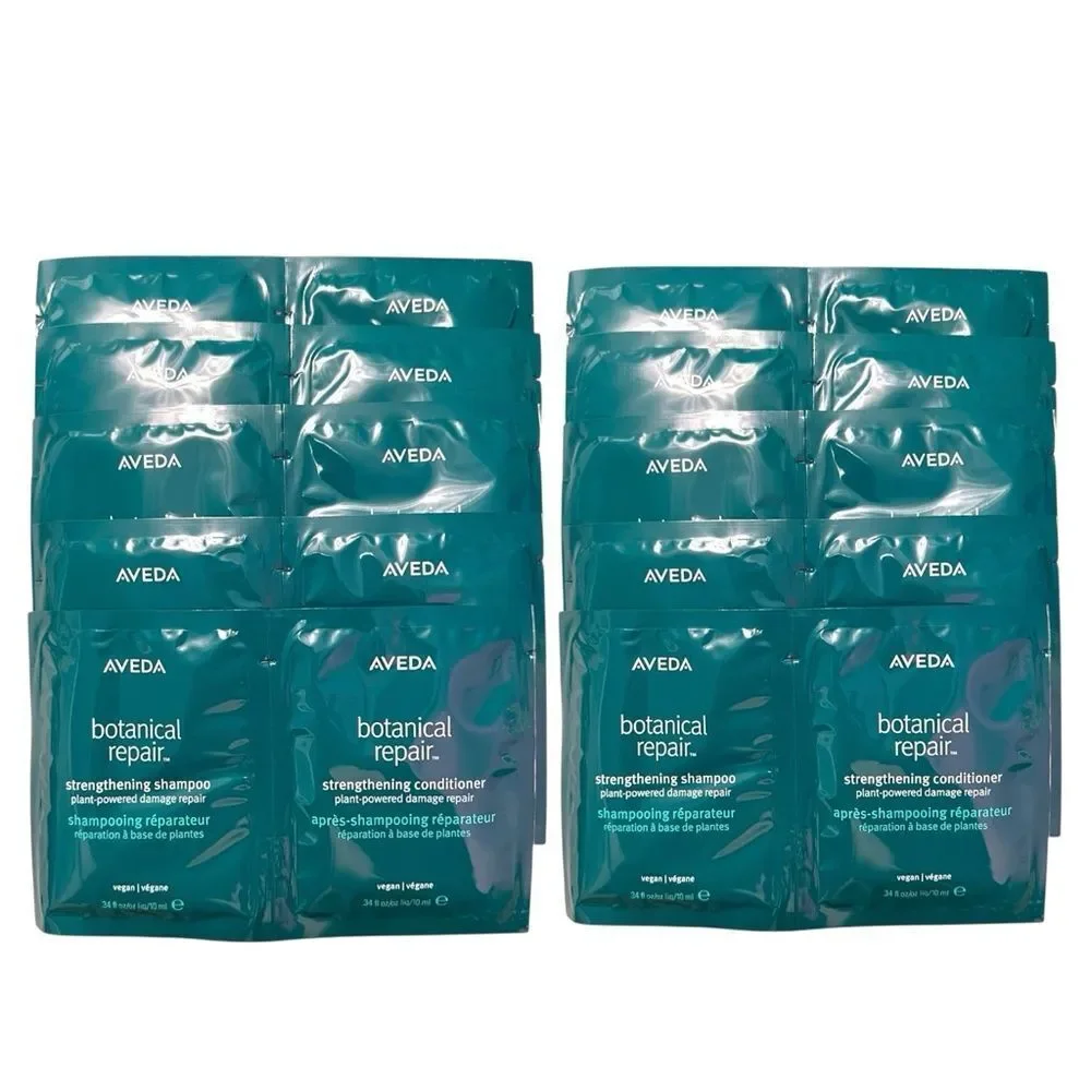 10 Packs Aveda Botanical Repair Strengthening Shampoo And Conditioner Sample Duo